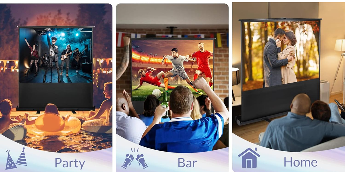 Pantalla portátil de suelo para proyector