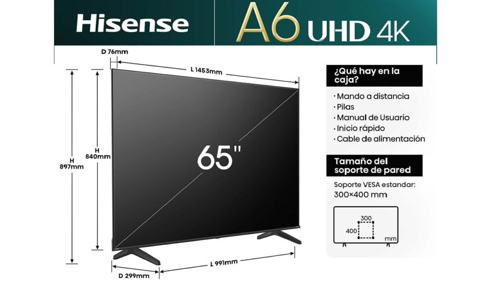 Hisense 65A6N opiniones y análisis