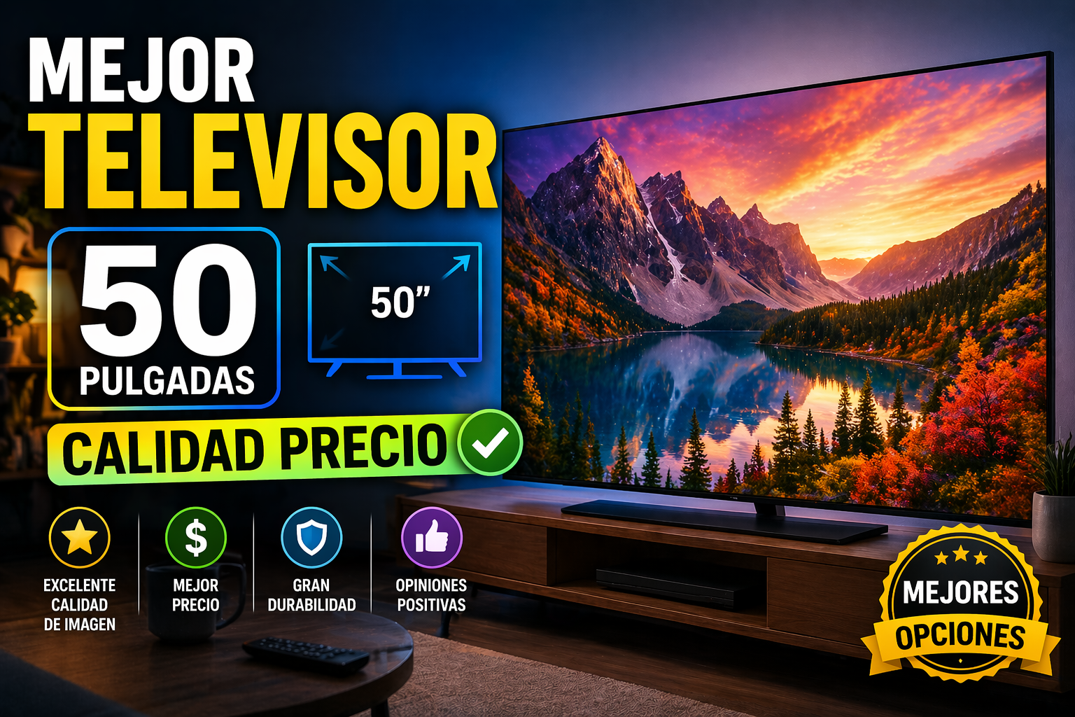 Mejor televisor de 50 pulgadas calidad precio