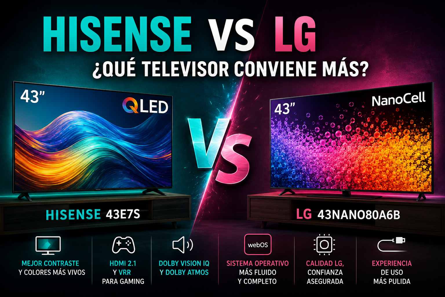 Comparativa entre televisor LG y televisor Hisense