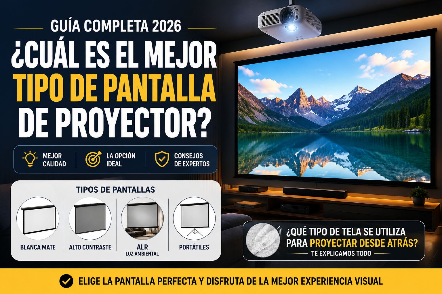 Mejor tipo de pantalla de proyector