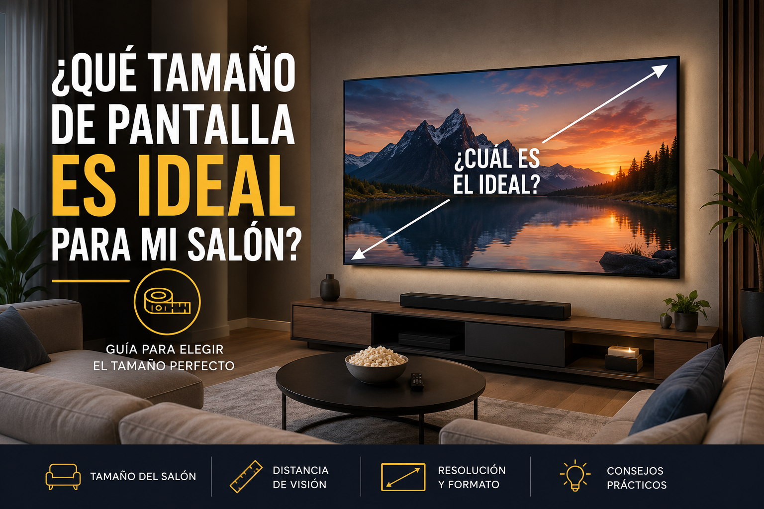 ¿Cuál es el tamaño de televisor que necesito para mi salón?