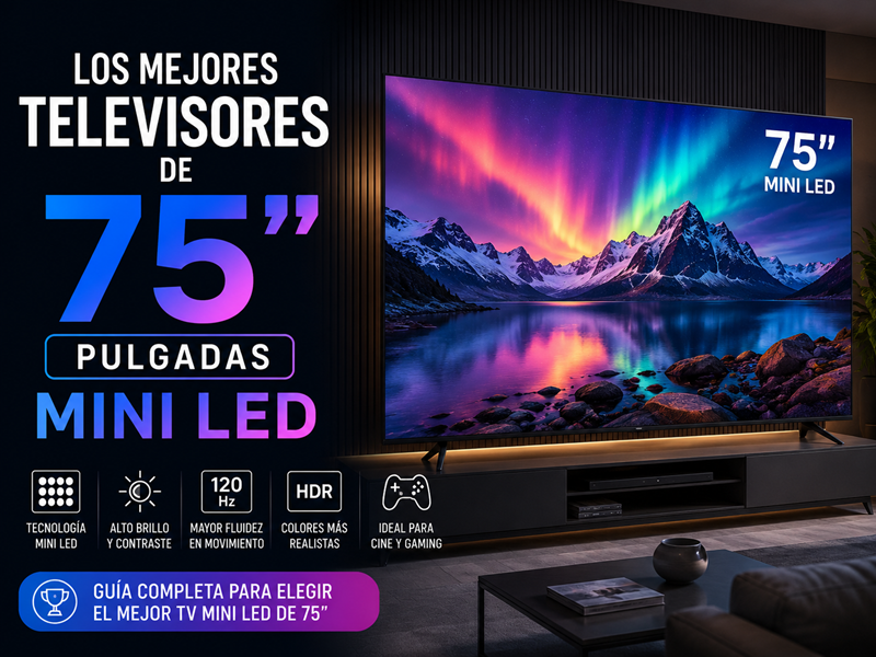Mejores televisores de 75 pulgadas mini led